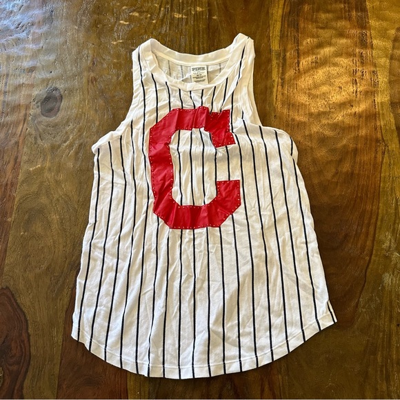 PINK Victoria's Secret Tops - PINK Cleveland Guardians Baseball PinStriped Tank Top XS!